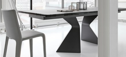 Prora table from Bonaldo with black glass top